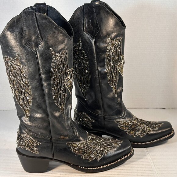 Ladies size 9.5 Black Leather Boots - Picture 11 of 16